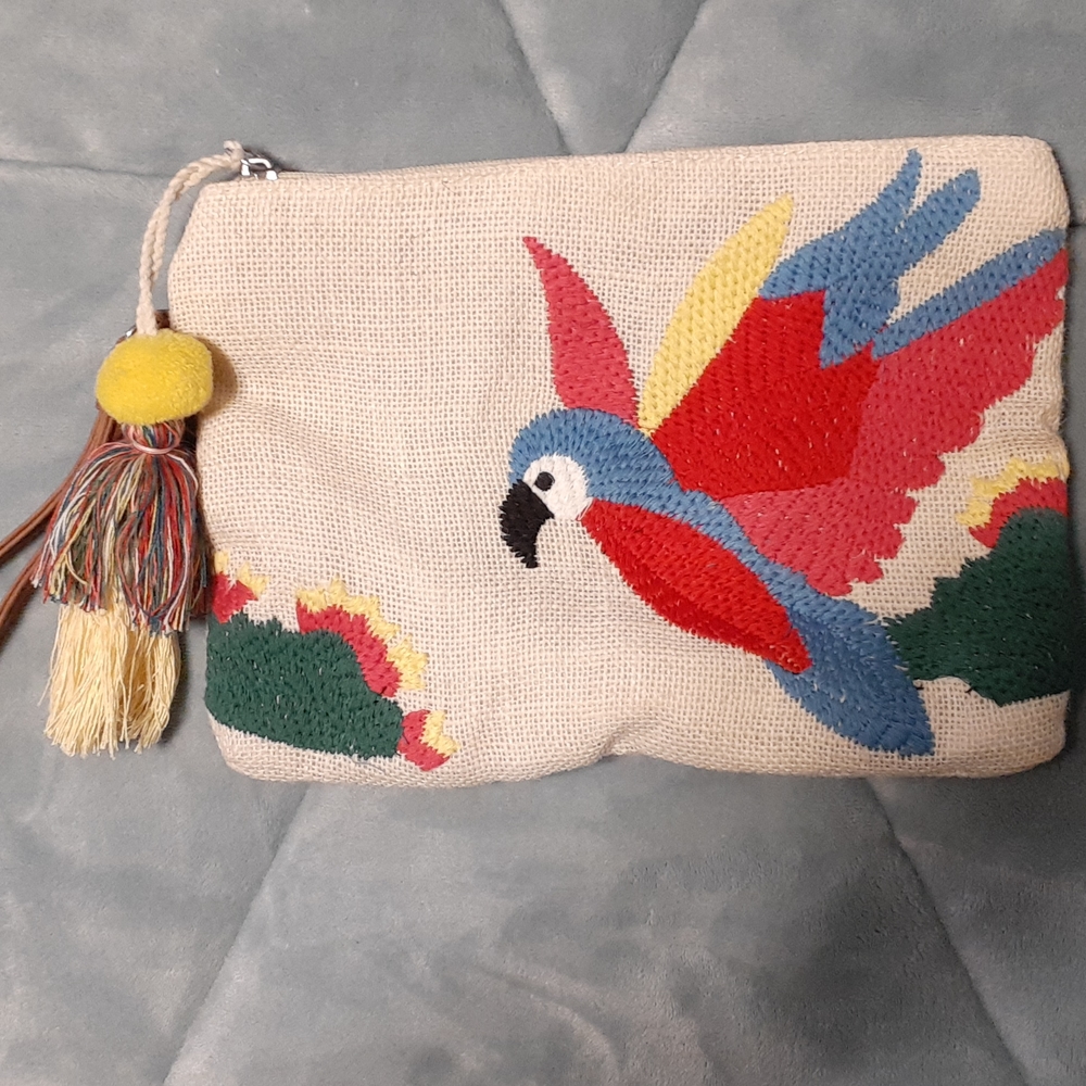 Hand Knit Parot Clutch